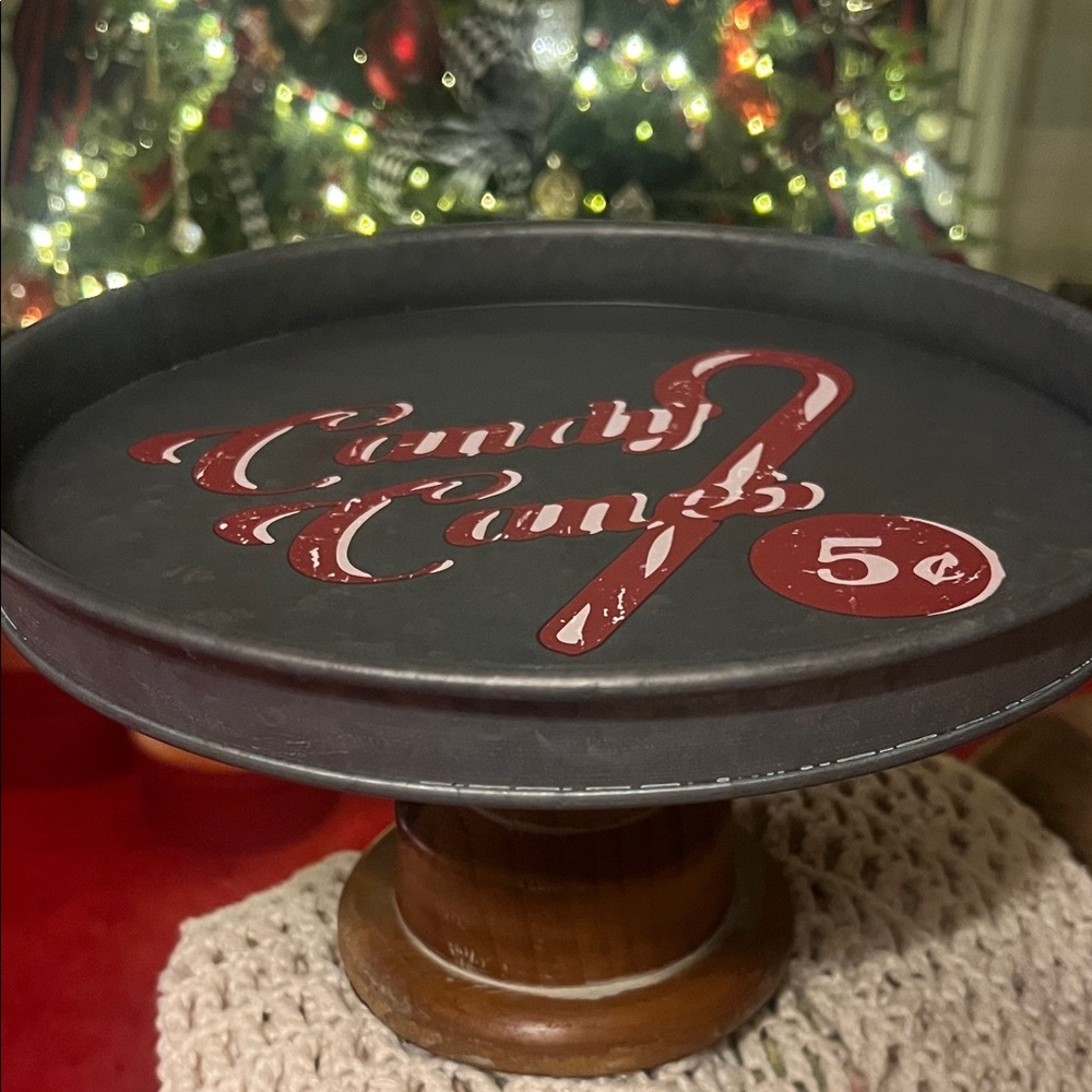 Candy Cane Metal Cake Stand Serving Piece